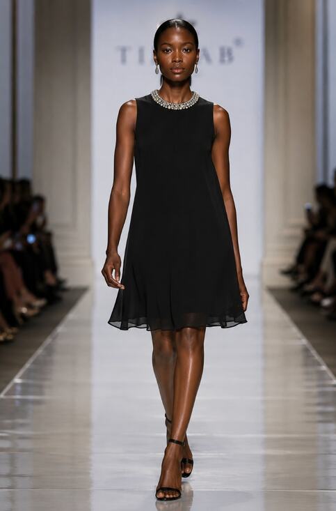 Tiana B. Dresses & Skirts - Tiana B Sleeveless Black Embellish Dress 6P Mock Neck Sleek Chic Flowy Event